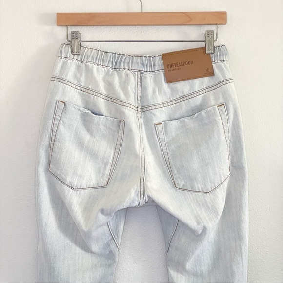 One Teaspoon Shabbies Drawstring Boyfriend Distressed Denim Jean Brando XS - Picture 9 of 16